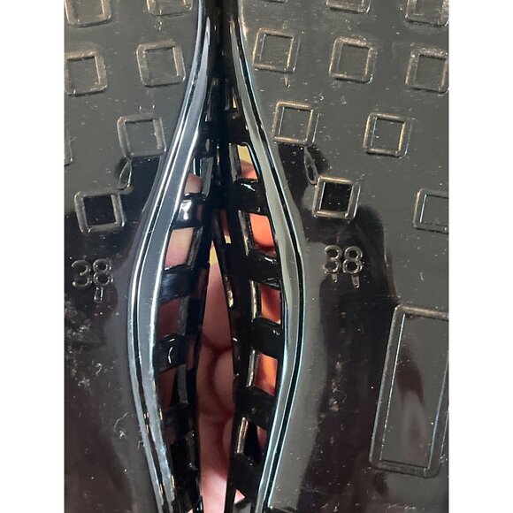 Jeffrey Campbell Womens SUNNIE Black Jelly Flats Woven Design Size 7 Square Toe - Picture 9 of 9